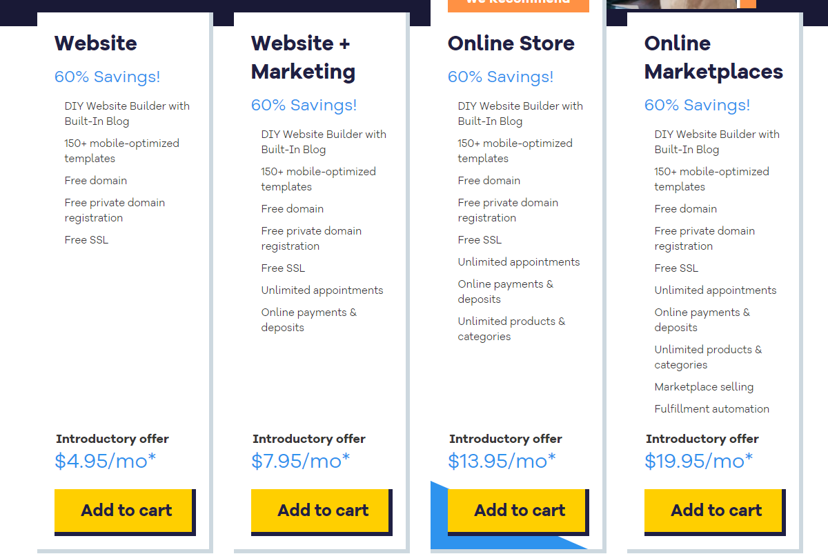 Screenshot of HostGator pricing plans