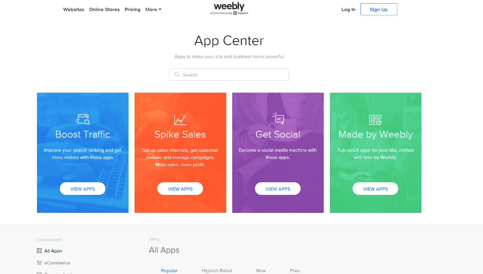 Weebly app center