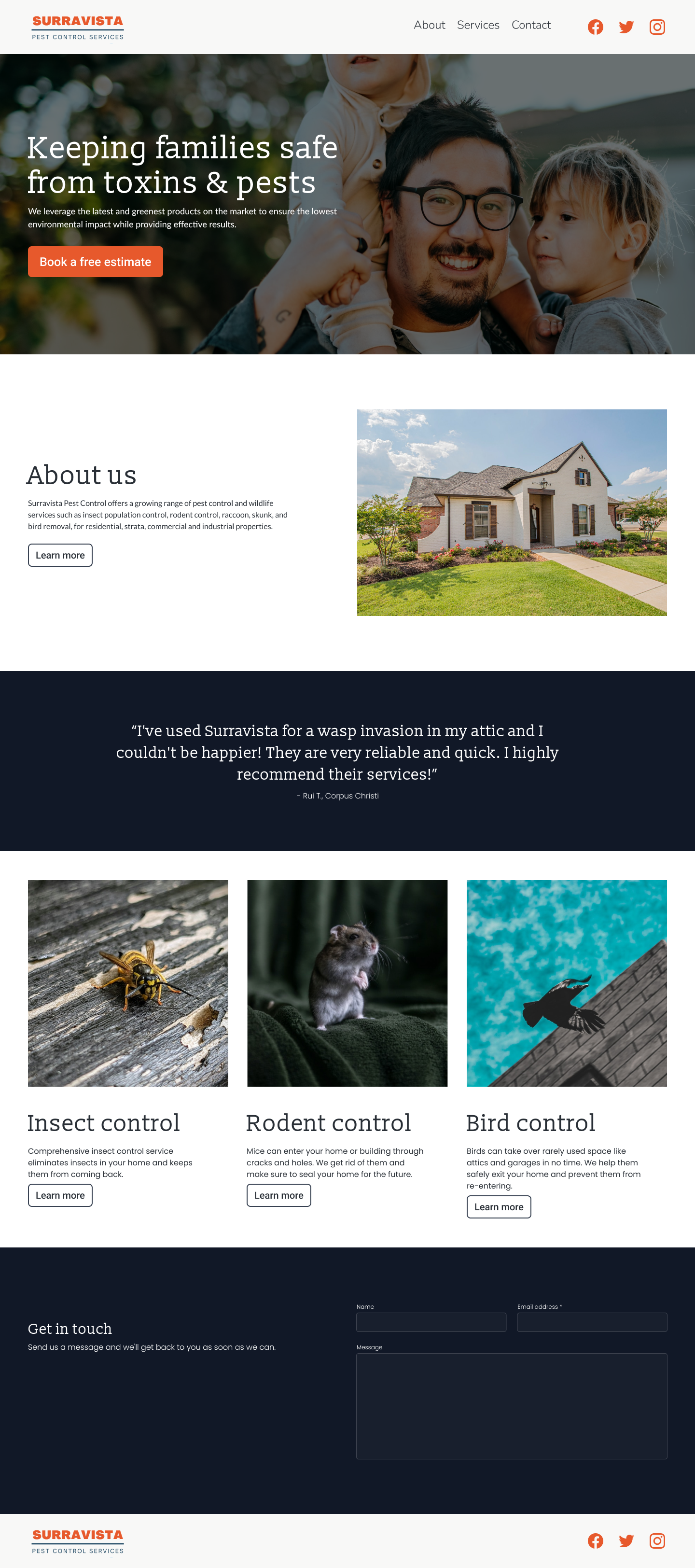 Entire template of pest control website