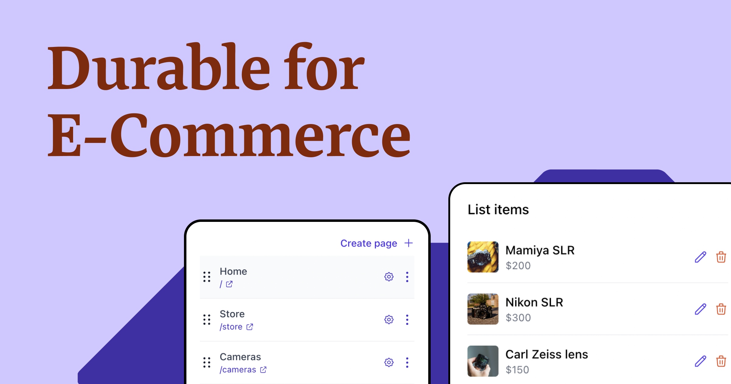 How to create an e-commerce website with Durable