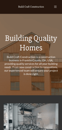 Home construction website example