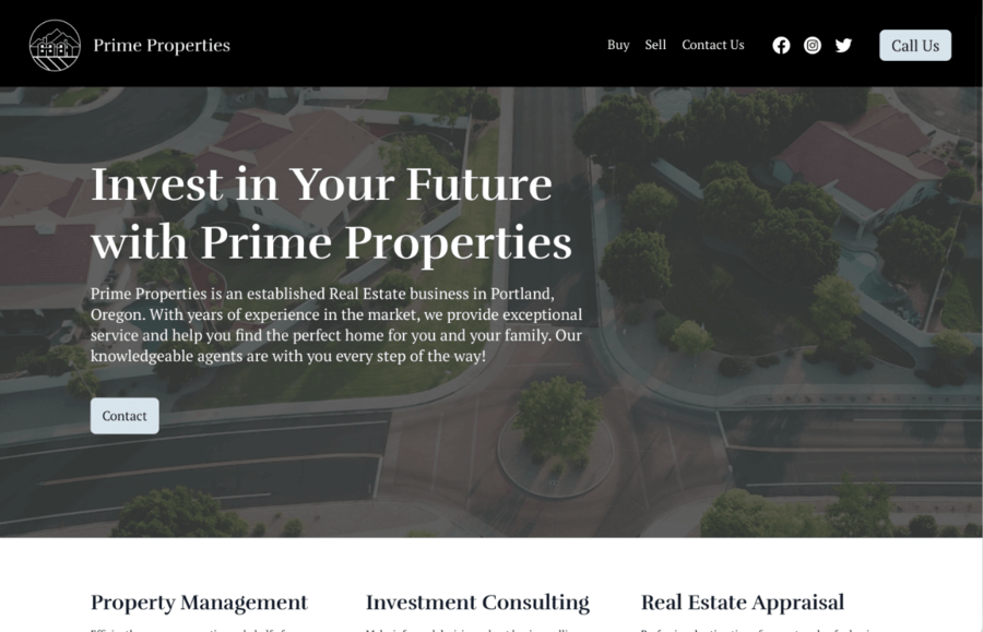 Real Estate website built with Durable